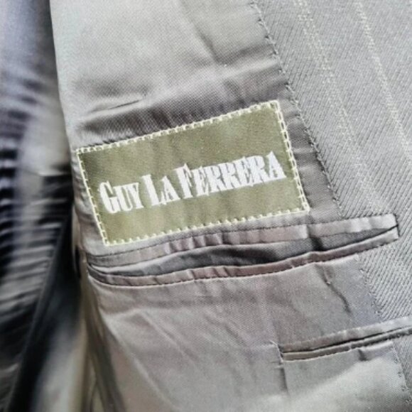 Canali for Guy La Ferrera Double-Breasted Pinstripe Sport coat-Navy– 56IT(US46L) - Picture 9 of 12